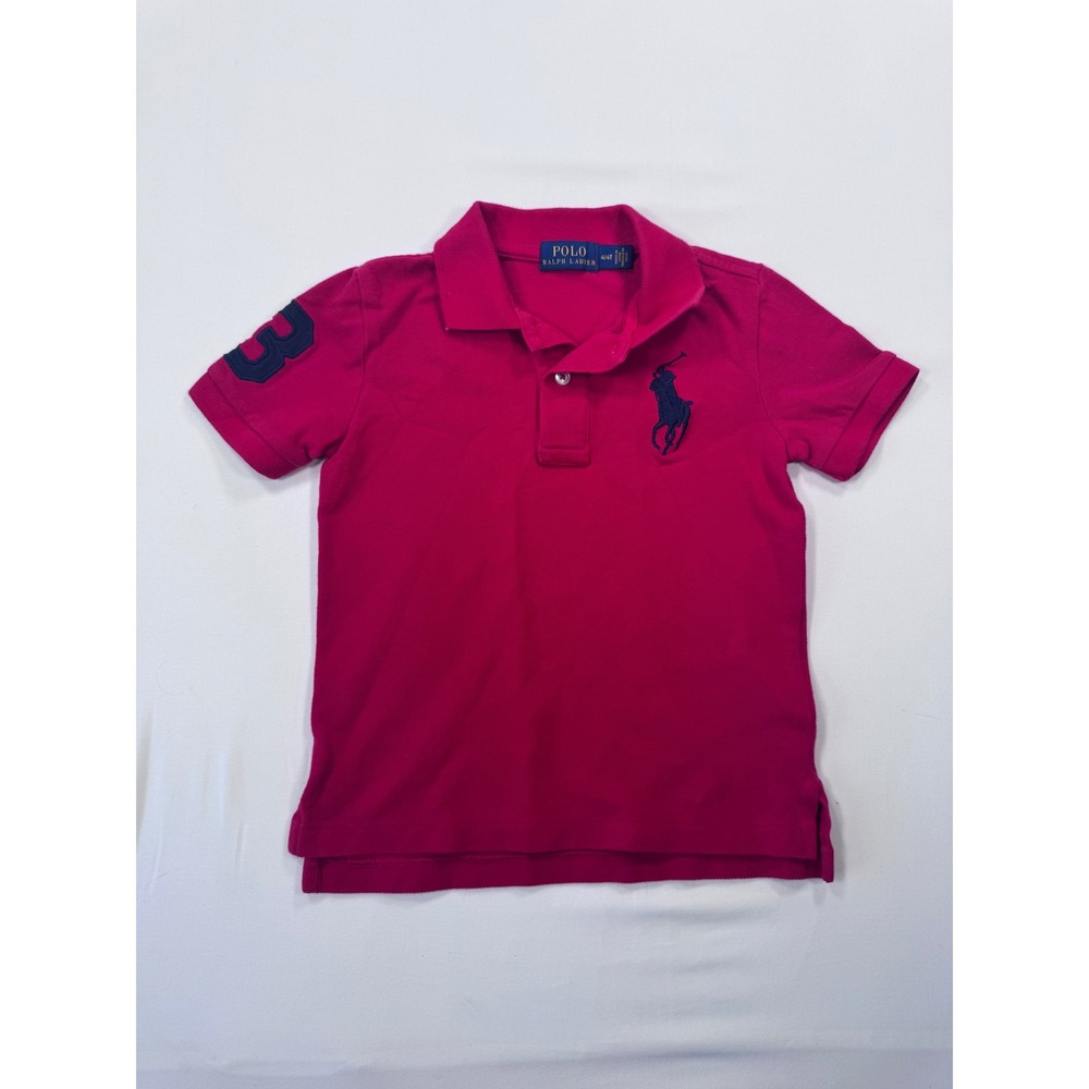 Polo Ralph Lauren Big Pony Polo Shirt Red Boys 4 4T Kids Preppy Classic Sporty